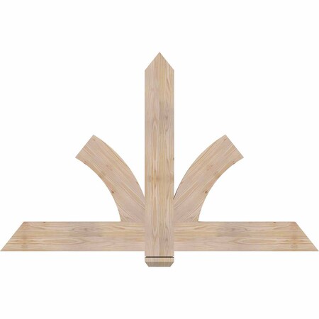 Ekena Millwork Redmond Smooth Timber Gable Bracket, Douglas Fir, 60"W x 38"H x 1 1/2"D x 5 1/2"F, 15/12 Pitch GBW060X38X0206RED00SDF